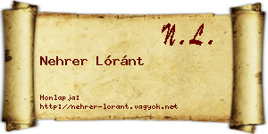 Nehrer Lóránt névjegykártya